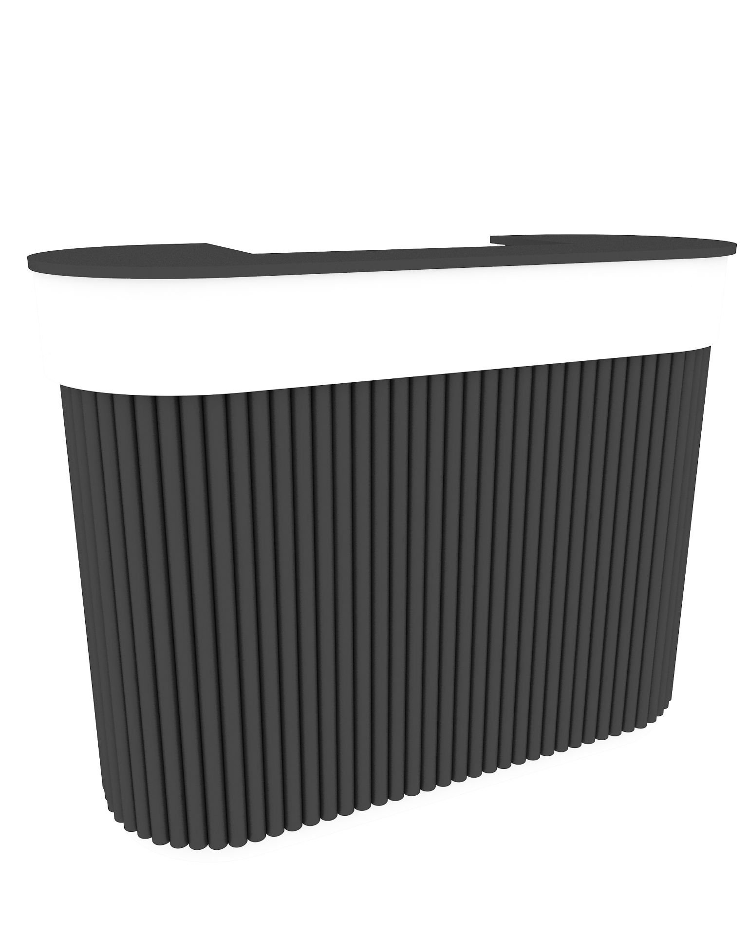 Rozalin Desk Banko Mebran Siyah Nikelaj Paslanmaz