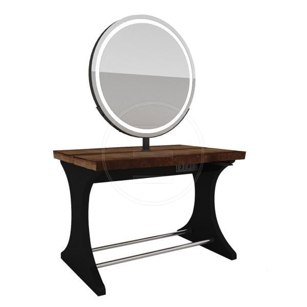 Woody Circle Island Ada Kuaför Tezgahı