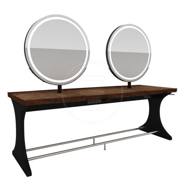 Woody Circle Double Island Ada Kuaför Tezgahı