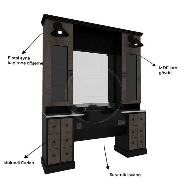New Majesty Man Cabinet Berber Tezgahı