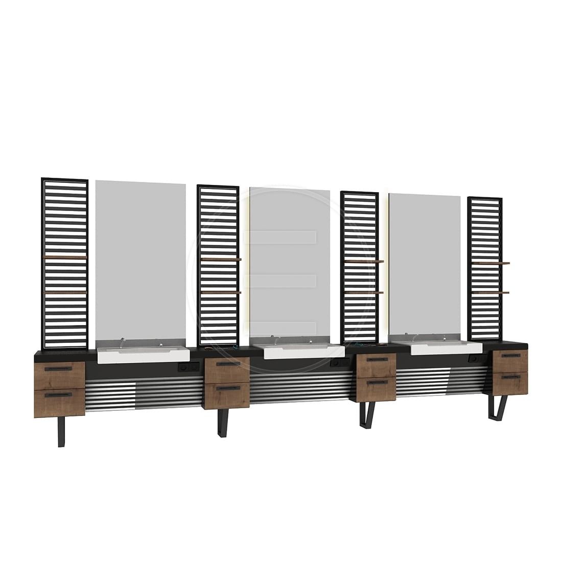 3 Kişilik Ceramix Dip Berber Tezgahı