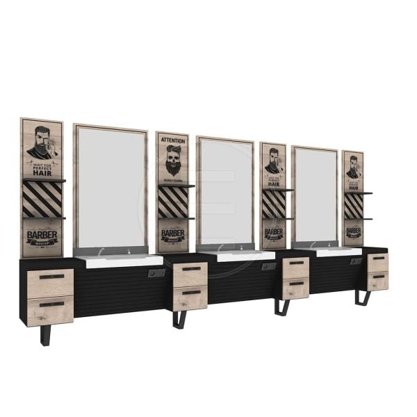 3 Kişilik Ceramix Barber Tezgahı